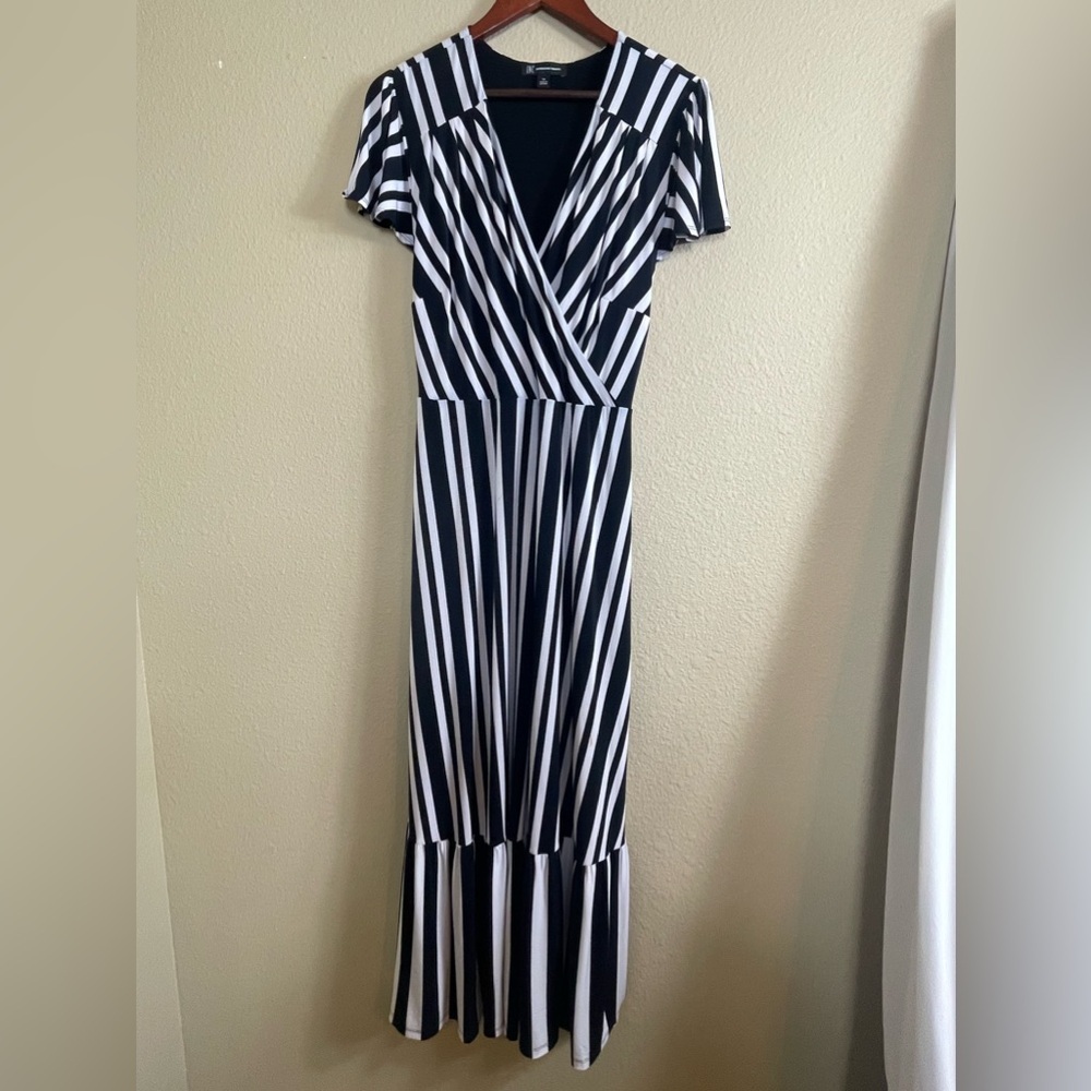 INC International Concepts Striped V-Neck Maxi Dress